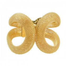 Yellow Gold plated free size bow bracelet 